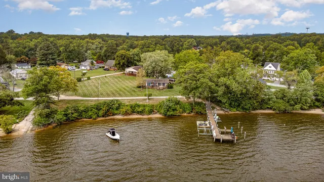 a view of a lake with houses