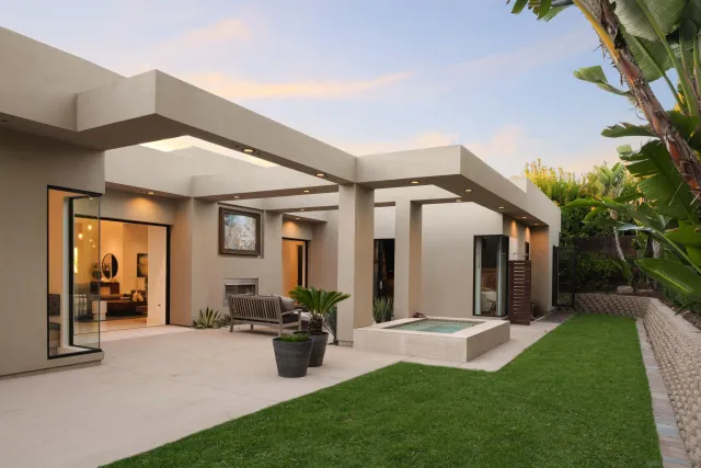 a view of a living room and bathroom