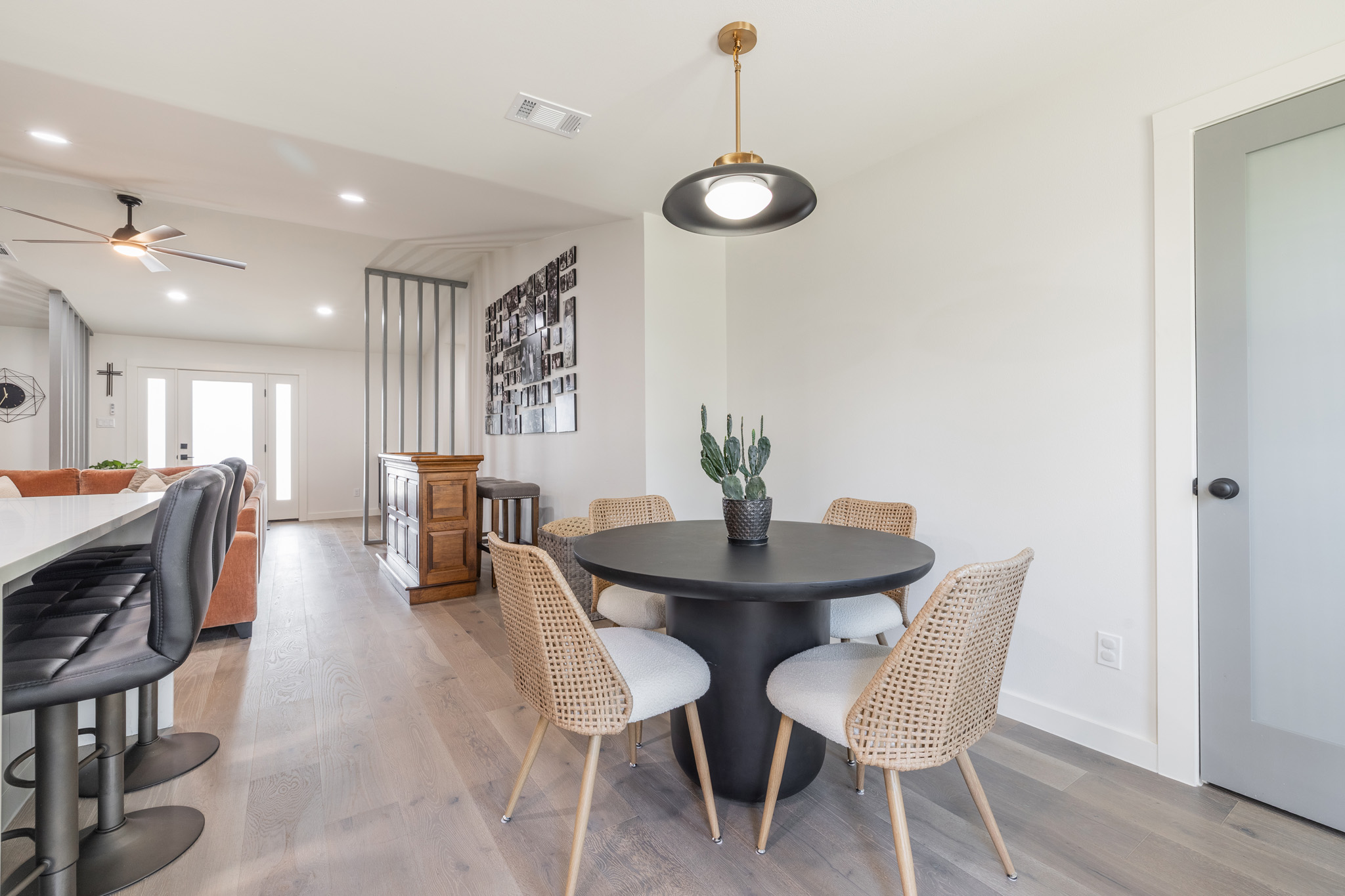 2214 Lear Lane Austin, TX 78745 - Photo 16 of 40 a view of a dining room with furniture and wooden floor