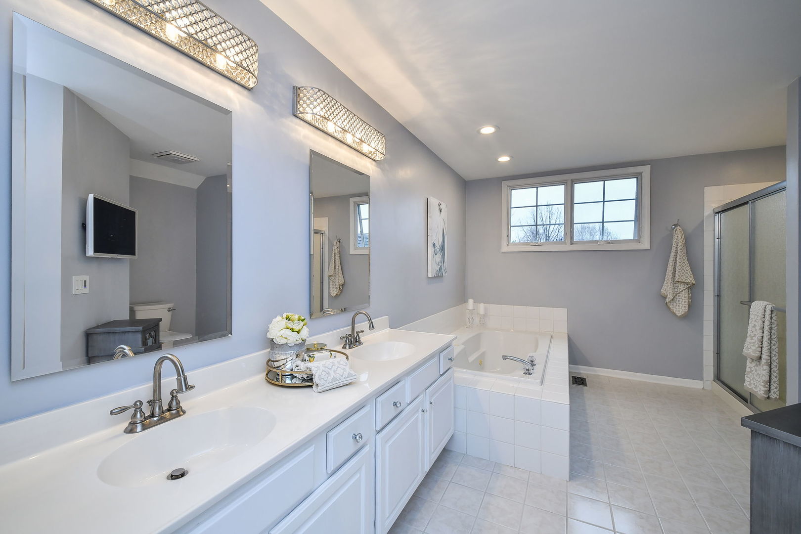 4N403 South Robert Frost Circle St. Charles, IL 60175 - Photo 17 of 29 a bathroom with a double vanity sink mirror and double