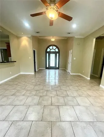 a view of a livingroom with a chandelier