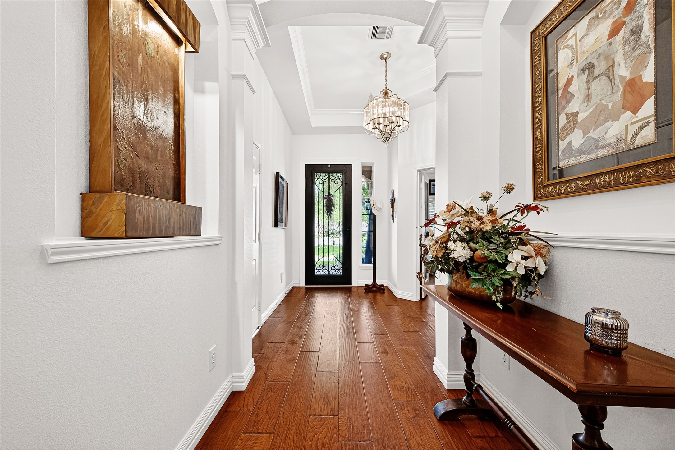 3326 River Bend Drive Rosenberg, TX 77471 - Photo 5 of 29 Designer Steel front door opens into the entry with crystal chandelier