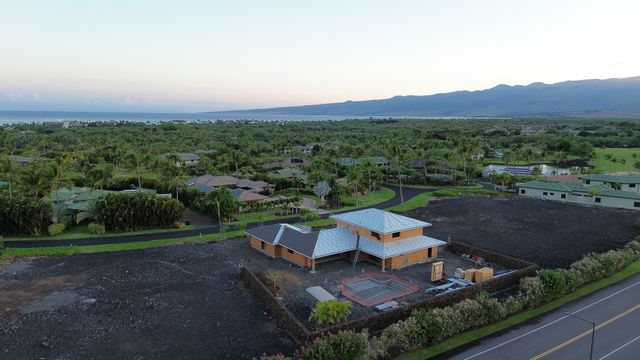 a view of a terrace with a garden
