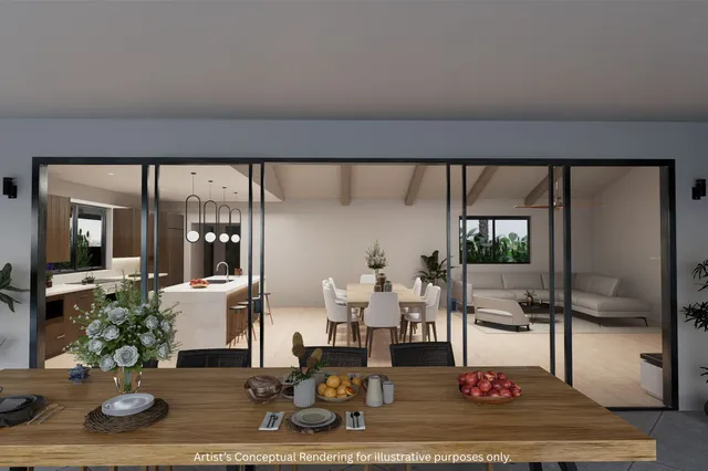 a living room with furniture