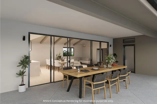 a dining room with furniture window and wooden floor