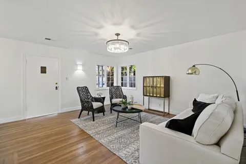 a living room with furniture