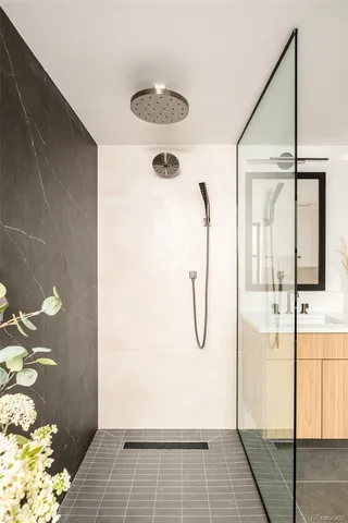 a bathroom with a shower