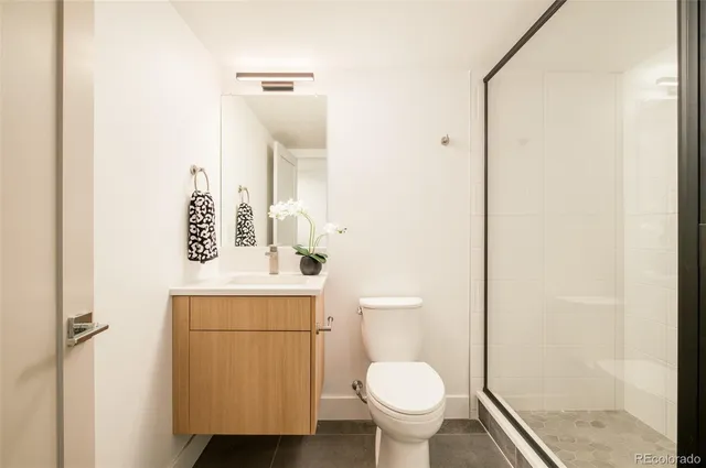 a bathroom with a sink toilet and mirror
