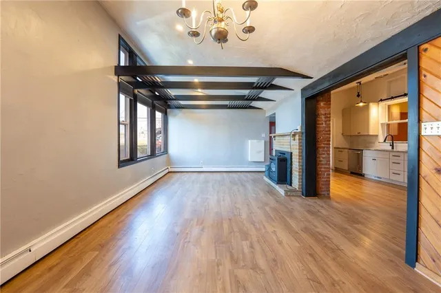 a view of livingroom with wooden floor