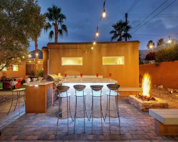 a outdoor space with furniture