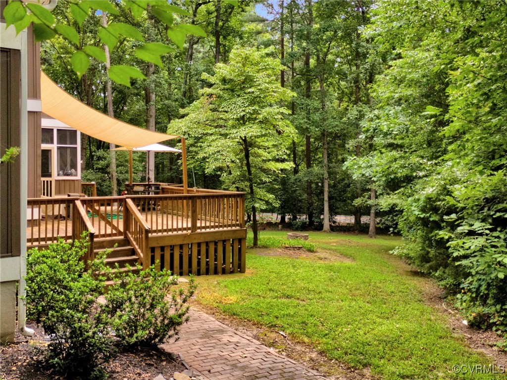 14005 Fortunes Ridge Court Midlothian, VA 23112 - Photo 12 of 50 View of yard with a wooden deck