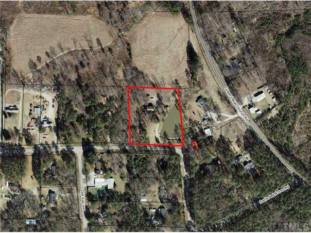 7700 Secluded Acres Road Apex, NC 27523 - Photo 3 of 6 AERIAL VIEW SHOWING THE NICE POND