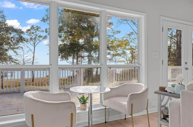 a view of a park with trees