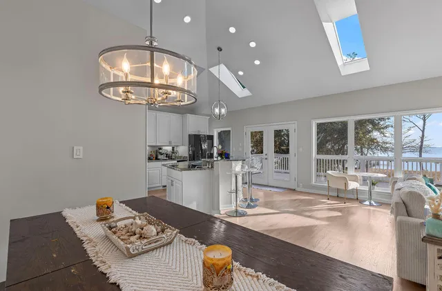 a view of a lake from a balcony