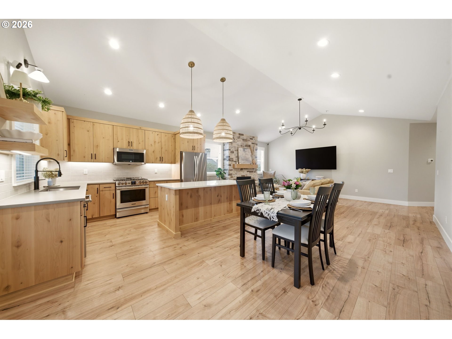 37354 American Street Sandy, OR 97055 - Photo 19 of 37 a view of a dining area with furniture and chandelier