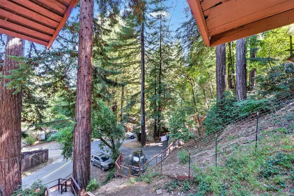 a view of a wooden bridge