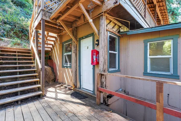 a view of a house with a porch