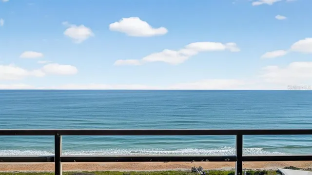 a view of sky from stairs