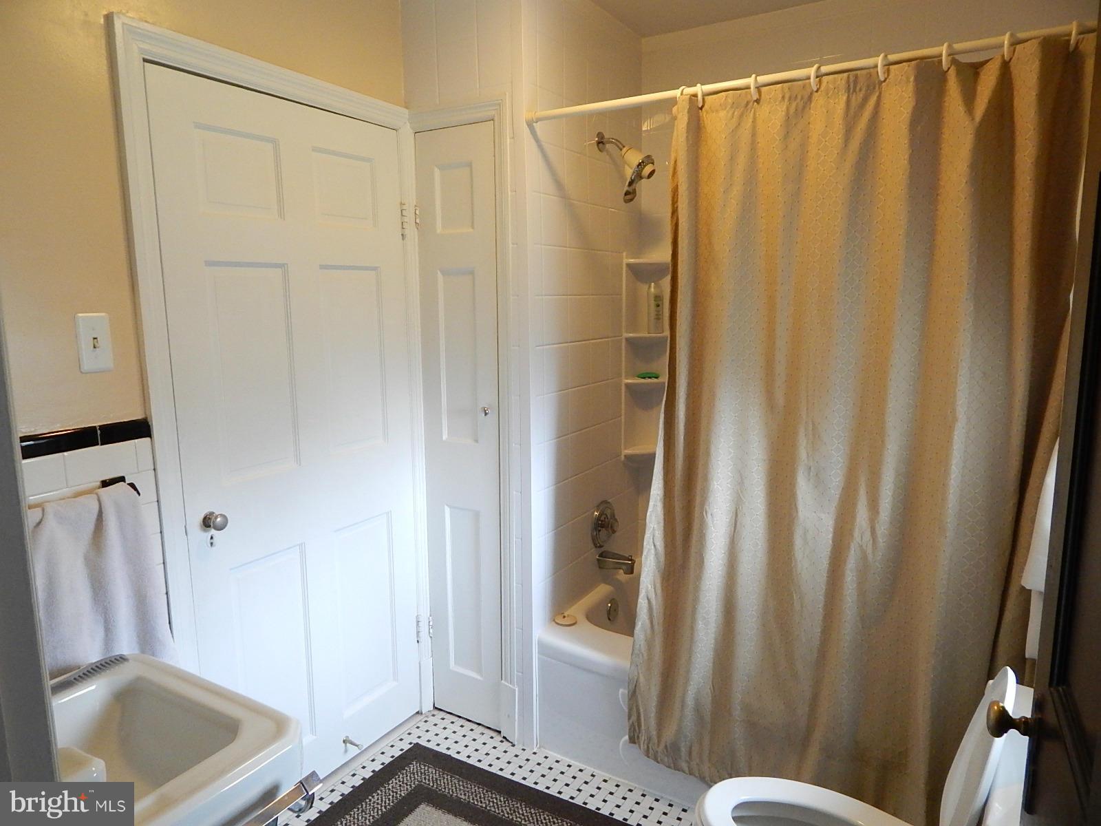7623 Philadelphia Road Baltimore, MD 21237 - Photo 17 of 28 a bathroom with a sink and a shower curtain