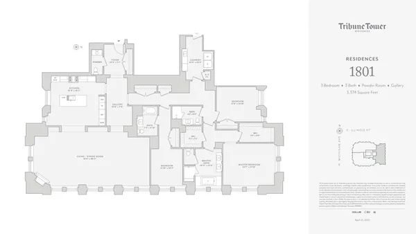 $3,175,000 | 435 North Michigan Avenue, Unit 1801, Chicago, IL 60611