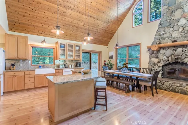 a large living room with a large window