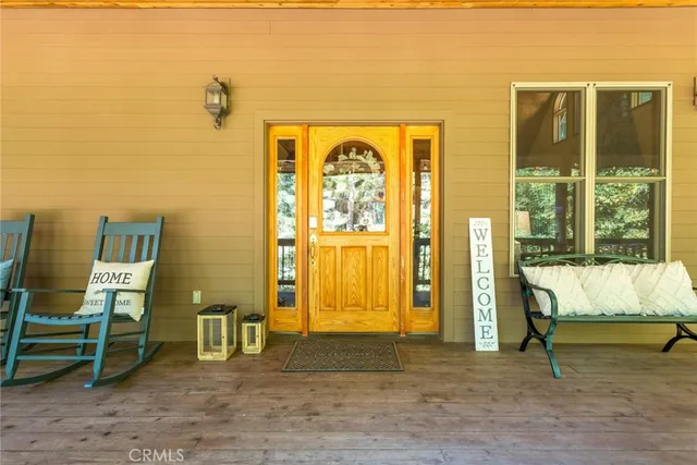 a view of front door with furniture