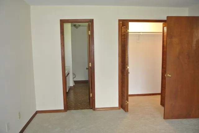 an empty room with closet