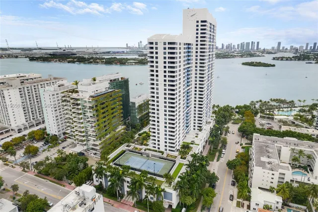 a view of a city with tall buildings