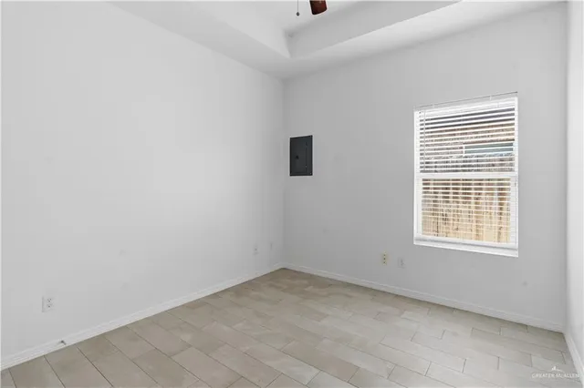 an empty room with a window