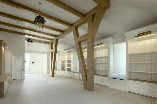 a view of an apartment with a garden