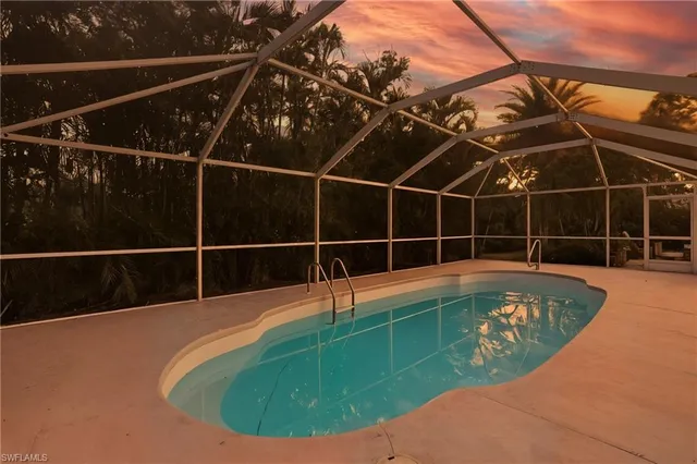 a view of a backyard with a slide