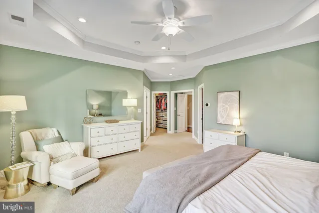 a bedroom with a bed and furniture