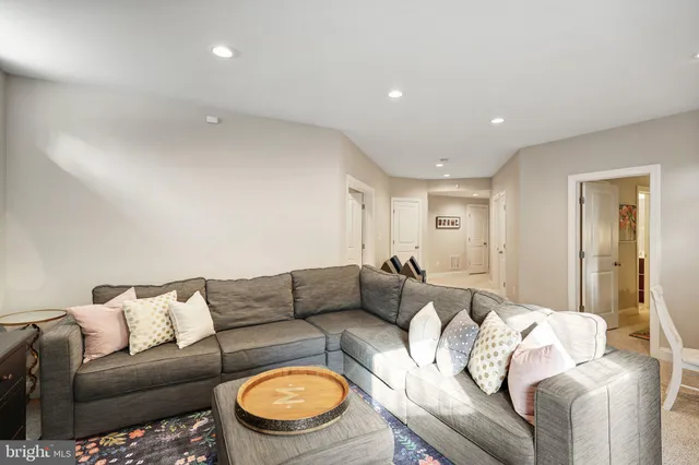 a living room with furniture and a couch