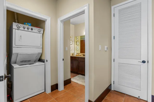 a view of a balcony with wooden floor