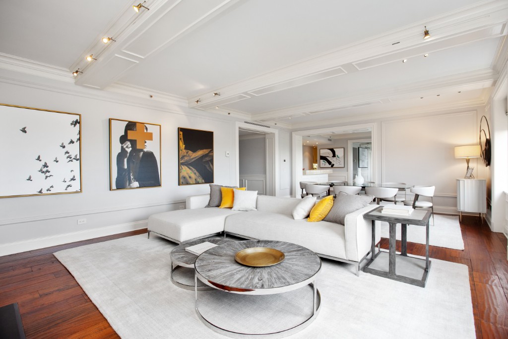 160 Central Park South, Unit 1201 Manhattan, NY 10019 - Photo 3 of 20 a living room with furniture and wooden floor