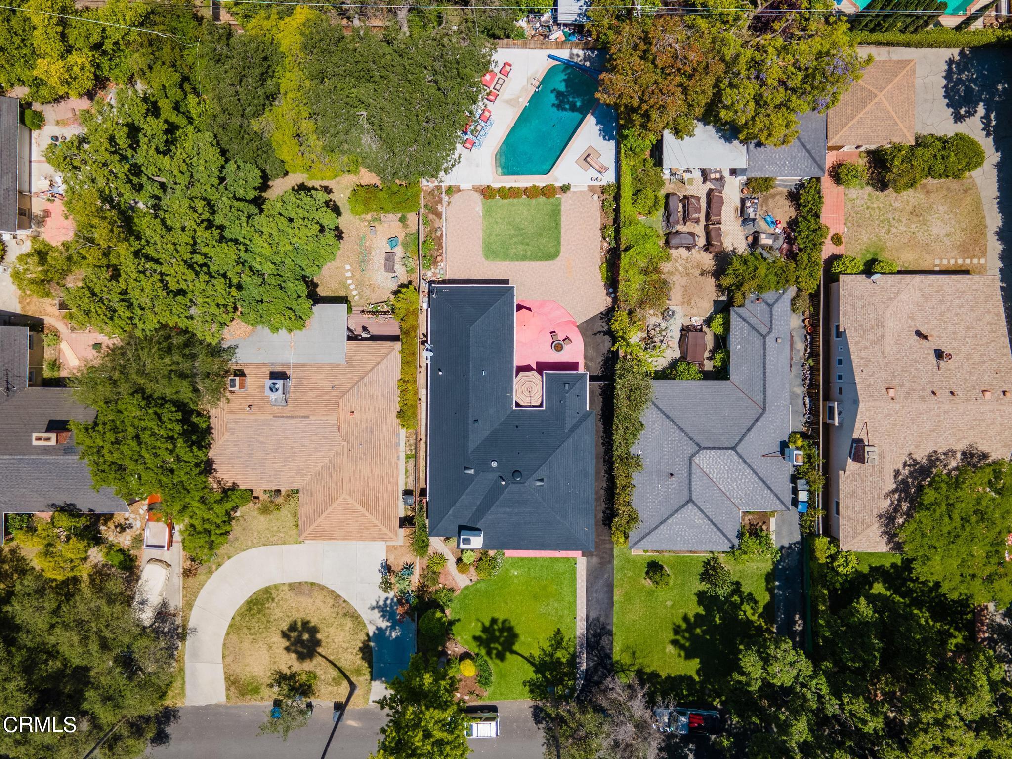 2399 Brigden Road Pasadena, CA 91104 - Photo 30 of 32 an aerial view of a house with a yard and a large tree