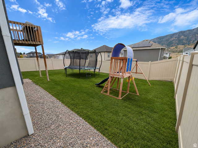 1687 South Windemere Road Santaquin, UT 84655 - Photo 24 of 27 Expansive grassy backyard featuring a gravel walkway and full perimeter fencing