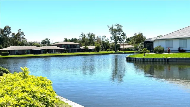 a view of a lake with houses