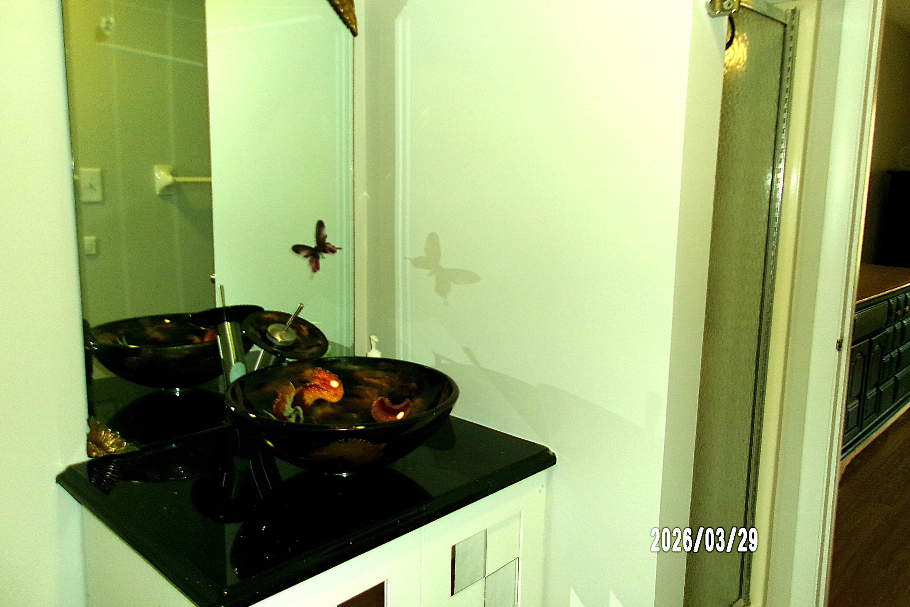 405 Old Stone Road, Unit E2 Munster, IN 46321 - Photo 11 of 20 a bathroom with a granite countertop sink and a mirror