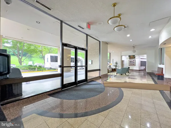 a view of a balcony with city view