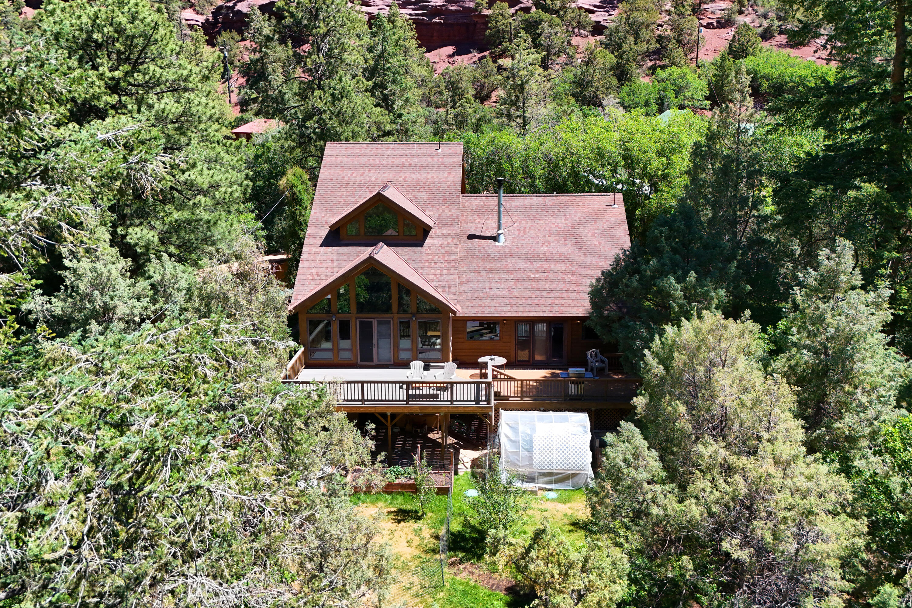 92 Trunk Road Placerville, CO 81430 - Photo 7 of 27 6 - close angled aerial of A-frame back