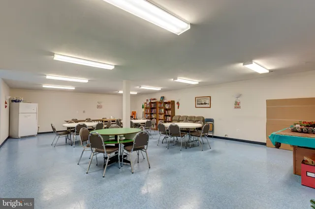 a view of a dining area with furniture