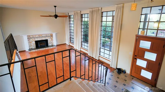 a view of an entryway with a staircase