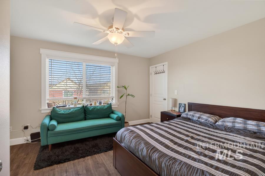 1342 Bristol Road Moscow, ID 83843 - Photo 17 of 26 Bedroom featuring dark wood-type flooring and ceiling fan