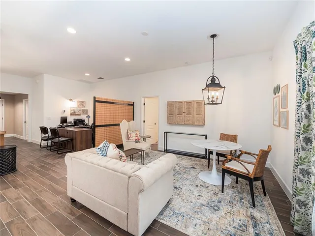 a living room with furniture