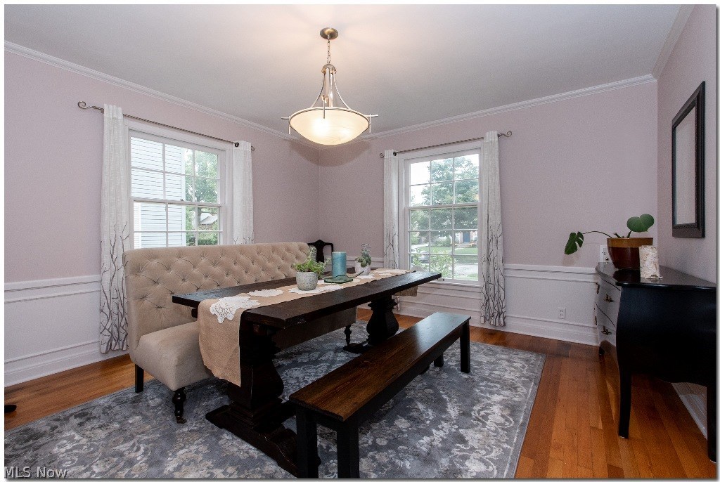 3626 Sutherland Road Shaker Heights, OH 44122 - Photo 7 of 26 Formal Dining Room with Hardwood Floors, and Crown and Chair Rail Moldings