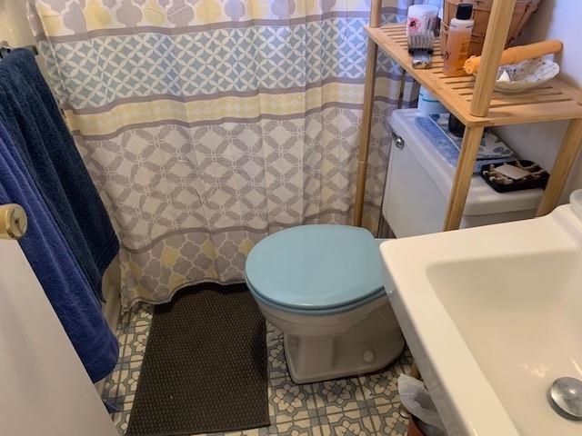 175 Highlands Court Monterey, VA 24465 - Photo 28 of 31 a bathroom with a toilet and a shower curtain