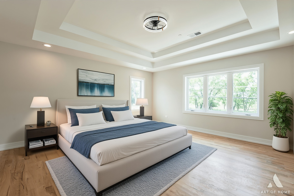 7957 West 73rd Place Bridgeview, IL 60455 - Photo 17 of 40 a bedroom with a bed and a potted plant