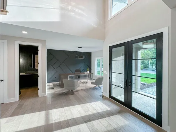 a living room with furniture