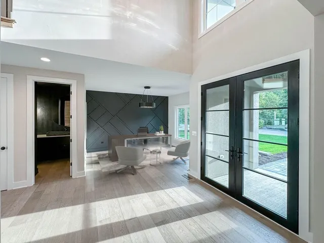 a living room with furniture